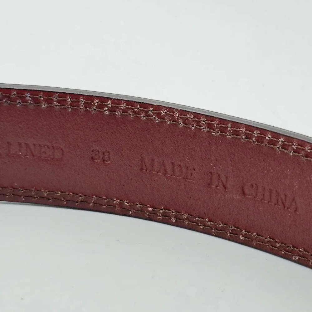 Mens Camouflage Canvas‎ Leather Lined Belt Size 38 Woodland Camo Brown EUC